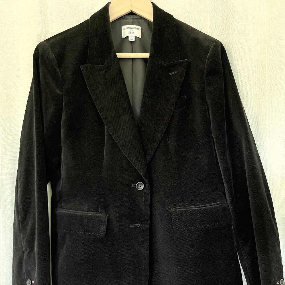 Uniqlo x Inés de la Fressange Black Velvet Blazer size M